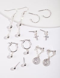 Silver Ball Charm Earring 6-Pack - link has visual effect only
