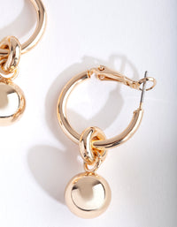 Gold Chunky Ball Hoop Earrings - link has visual effect only