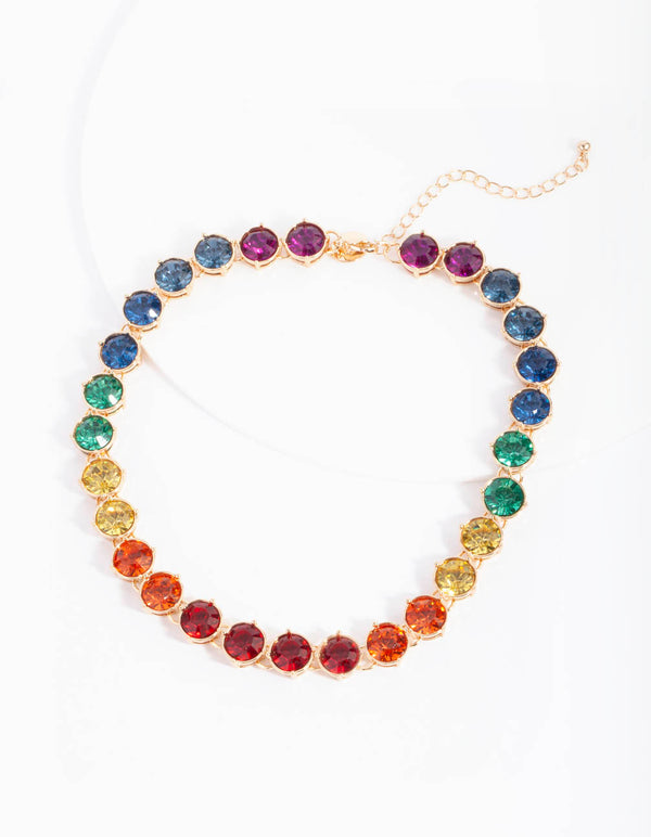 RED SG RNBW CRCL STONE SET NL