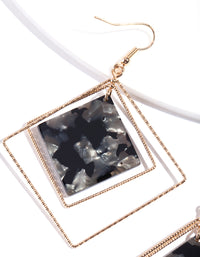 Gold Hanging Diamond Shaped Earrings - link has visual effect only