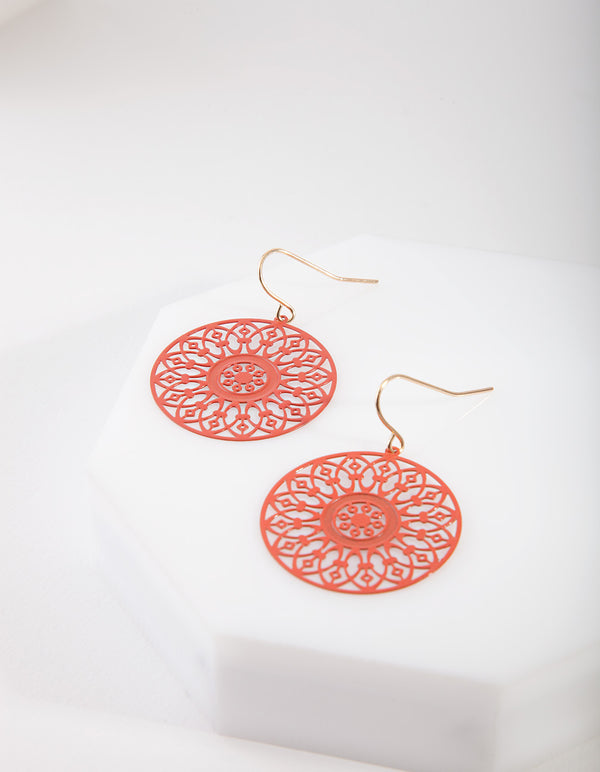 Gold Filigree Drop Earrings