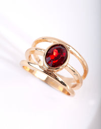 Gold Triple Band Diamante Ring - link has visual effect only