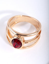 Gold Triple Band Diamante Ring - link has visual effect only
