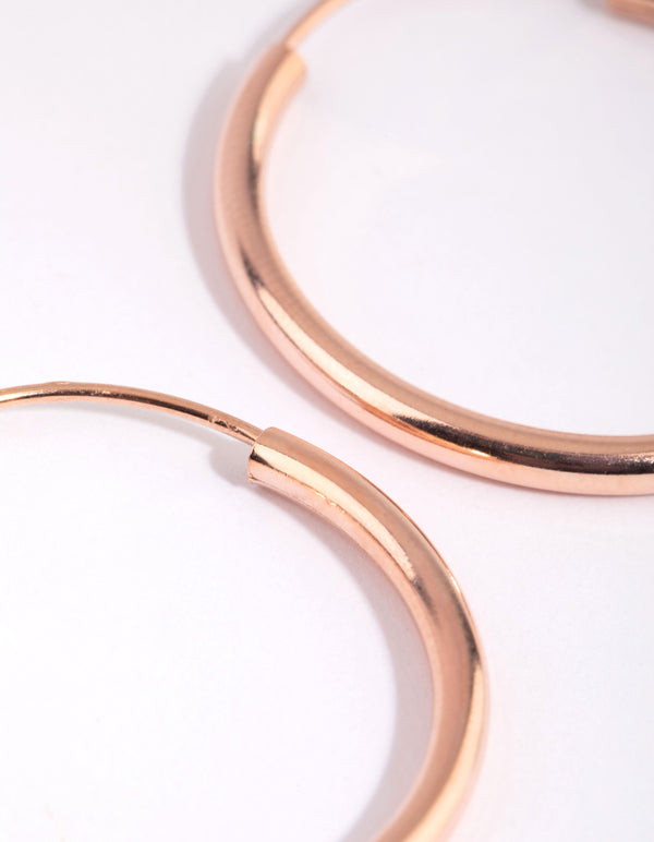 Rose Gold Plated Sterling Silver 25mm Thick Hoop Earrings