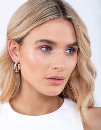 Real Silver Plated Twist Open Hoop Earring - link has visual effect only