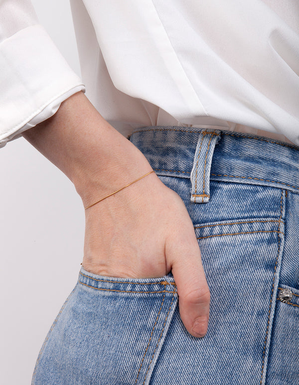 Gold Plated Sterling Silver Snake Chain Bracelet