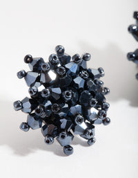 Navy Faceted Flower Earrings - link has visual effect only