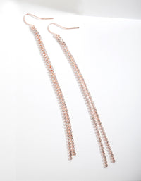 Rose Gold Long Chain Earrings - link has visual effect only