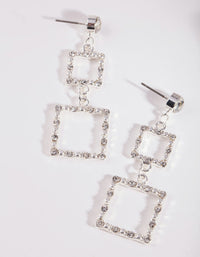 Diamante Square Drop Earrings - link has visual effect only