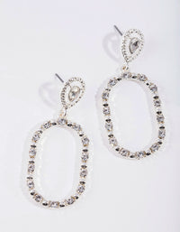 Silver Diamante Drop Earrings - link has visual effect only