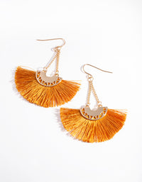 Brown Chain Tassel Drop Earrings - link has visual effect only