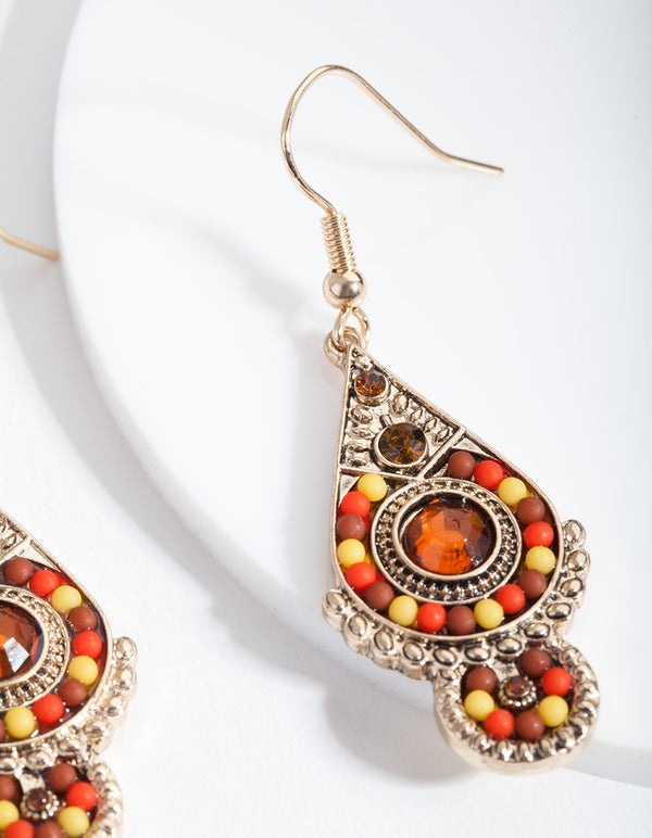 Brown Drop Earrings