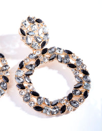 Gold Mixed Gem Statement Earrings - link has visual effect only