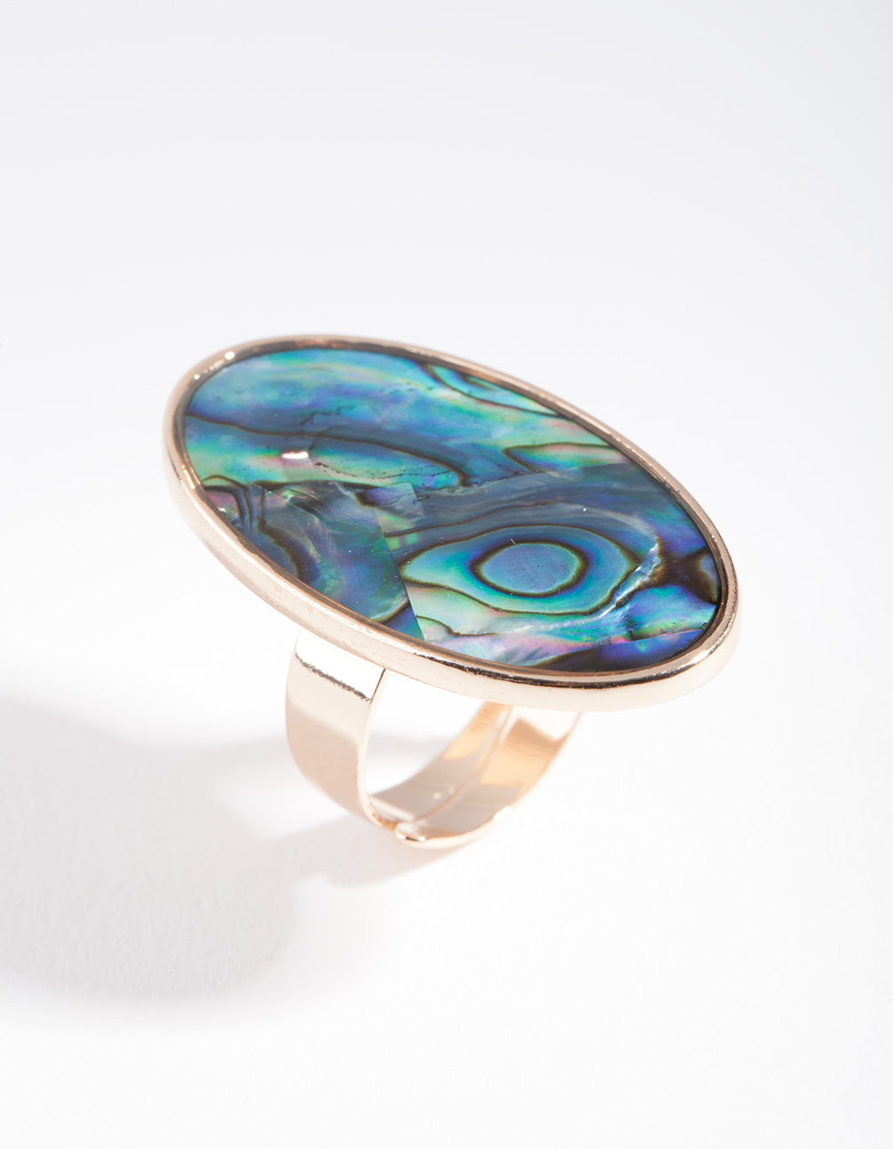 Gold Oval Mixed Shell Ring