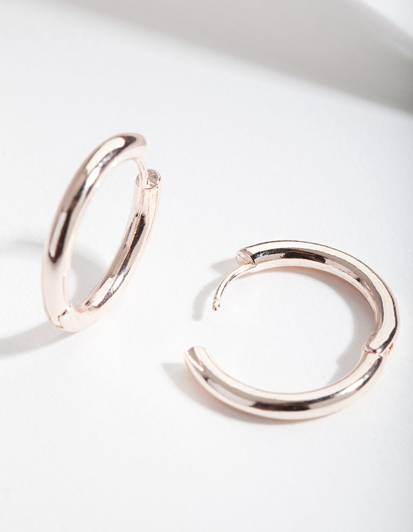 Rose Gold Polished Hoop Earrings