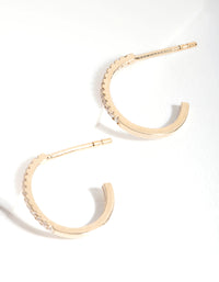 Gold Plated Sterling Silver Cubic Zirconia Circle Stud Earrings - link has visual effect only