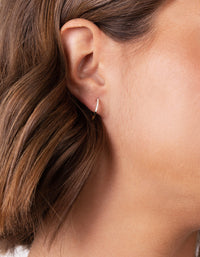 Gold Plated Sterling Silver Cubic Zirconia Circle Stud Earrings - link has visual effect only