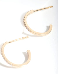 Gold Plated Sterling Silver Cubic Zirconia Circle Stud Earrings - link has visual effect only