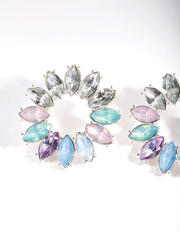 Mixed Pastel Stone Stud Earrings