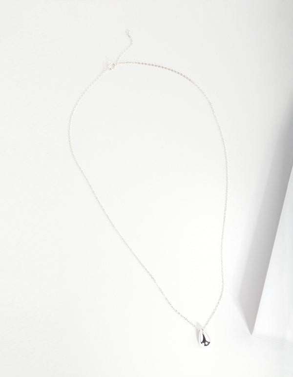 Sterling Silver Statement Teardrop Necklace