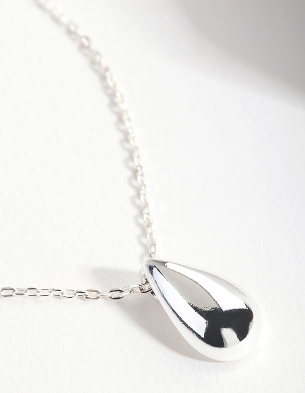 Sterling Silver Statement Teardrop Necklace