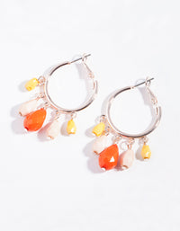 Red Neutral Bead Hoop Earrings - link has visual effect only