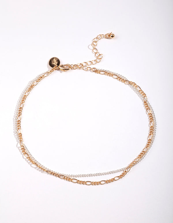 Mixed Metal Multi Chain Choker