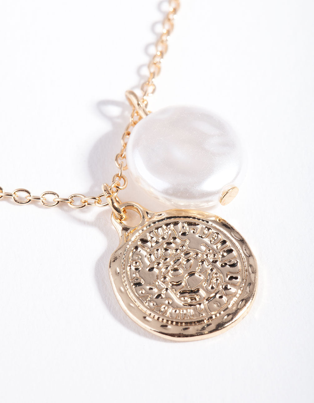 Gold Coin Pearl Necklace