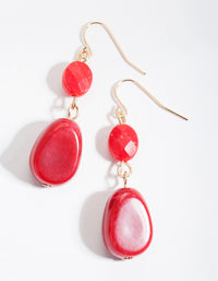 Maroon Facet Stone Earrings - link has visual effect only