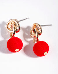 Red Multi Fluff Earrings - link has visual effect only
