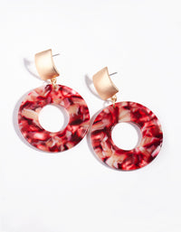 Maroon Circle Drop Earrings - link has visual effect only