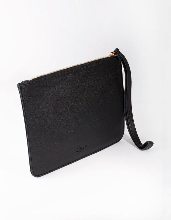 Black Leatherette Clutch