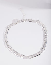 Real Silver Plated Figaro Anklet - link has visual effect only