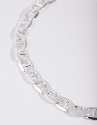 Real Silver Plated Figaro Anklet - link has visual effect only