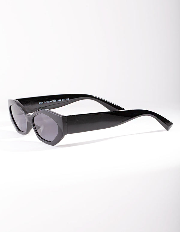 Black Geometric 90s Sunglasses