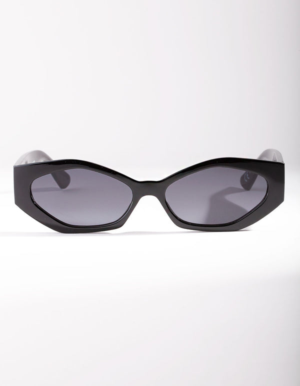 Black Geometric 90s Sunglasses