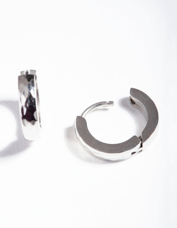 Surgical Steel Textured Huggie Earrings