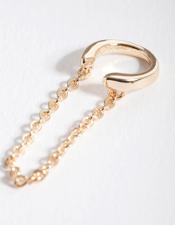 Gold Classic Chain Drop Ear Cuff