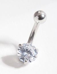 Surgical Steel  Cubic Zirconia Belly Bar - link has visual effect only