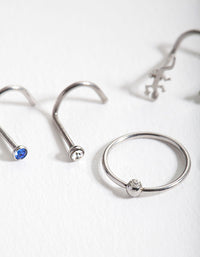 Surgical Steel Animal Nose Jewellery 6-Pack - link has visual effect only