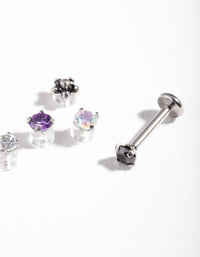 Surgical Steel Cubic Zirconia Flat Back 6-Pack - link has visual effect only