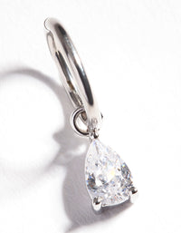 Surgical Steel Cubic Zirconia Droplet Ear Ring - link has visual effect only