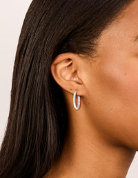Sterling Silver Shiny 25mm Hoop Earrings - link has visual effect only