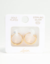 Gold Plated Sterling Silver Chunky Hoop Earrings - link has visual effect only