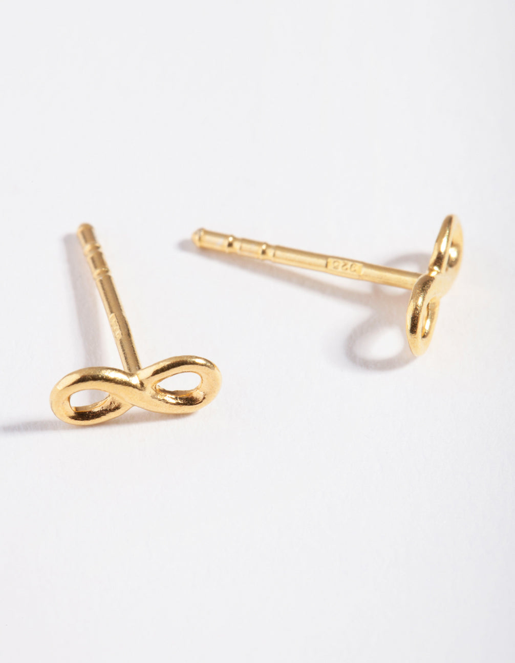 Sterling Silver Gold Plated Infinity Stud Earrings