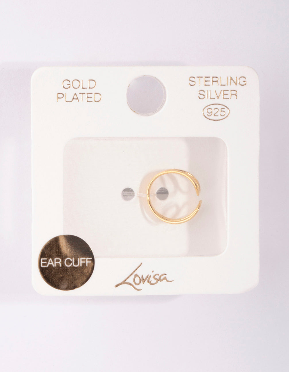 Gold Plated Sterling Silver Twisted Loop Cuff Earrings
