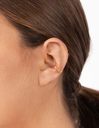 Gold Plated Sterling Silver Twisted Loop Cuff Earrings - link has visual effect only
