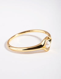 Gold Plated Sterling Silver Pearl Cup Ring - link has visual effect only