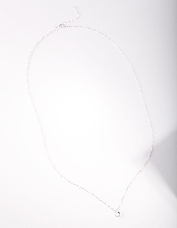 Sterling Silver Cubic Zirconia 1/4 Carat Necklace