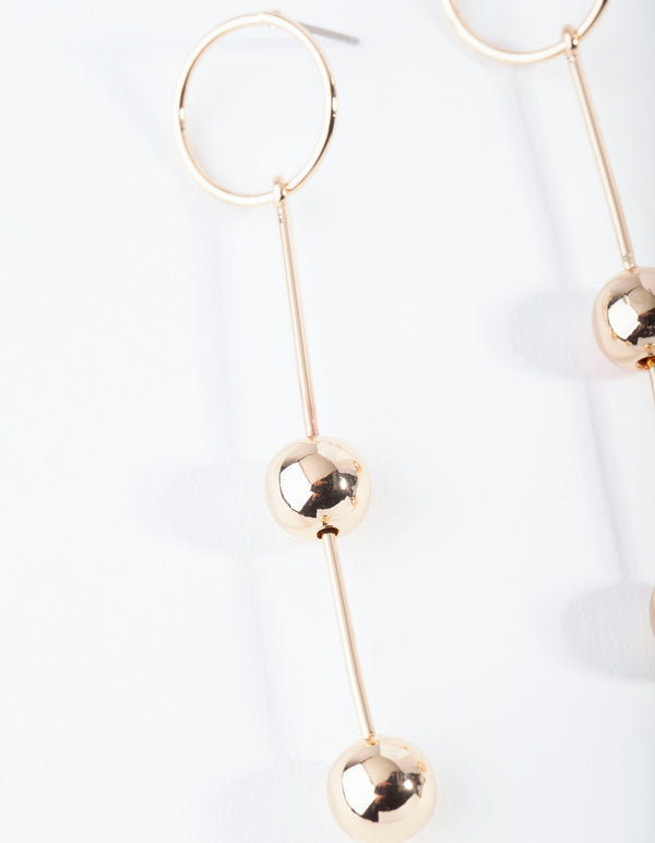 Gold Minimal Ball Drop Earrings